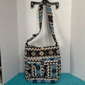 NWOT Tribe Blue&White Aztec Hobo Beach Bag Day-trip Bag